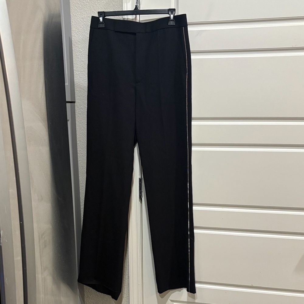Helmut lang Black Dress Pants with Side “zipper” detail size 6